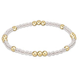 Pearl 3mm Worthy Bracelet by enewton featuring gold-filled and pearl beads on a stretch cord—elegant, faith-inspired, and stackable; available at Be Charmed