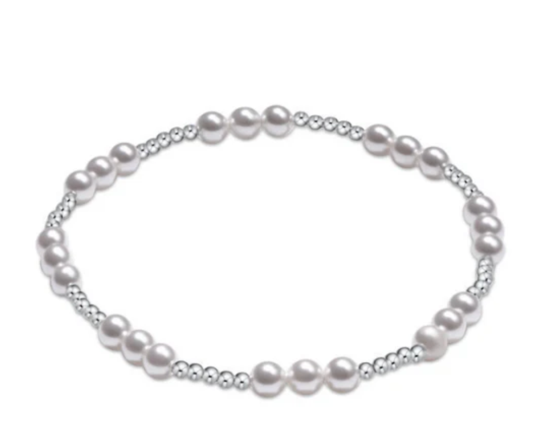 enewton Classic Joy Pattern Sterling 4mm Bracelet featuring pearl beads and sterling silver accents. Stylish, elegant, and available at Be Charmed.