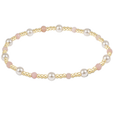 enewton Pearl Sincerity 4mm Gem Bracelet with freshwater pearls and pink opal gemstone accent, stackable stretch bracelet for everyday wear Available at Be Charmed
