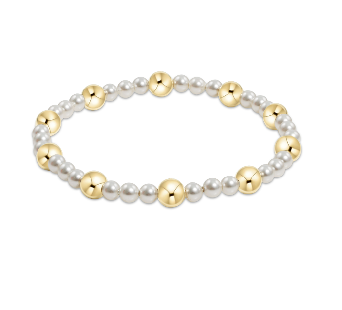 enewton Pearl Sincerity Pattern 4mm Bead Bracelet with 6mm Gold Beads, available at Be Charmed