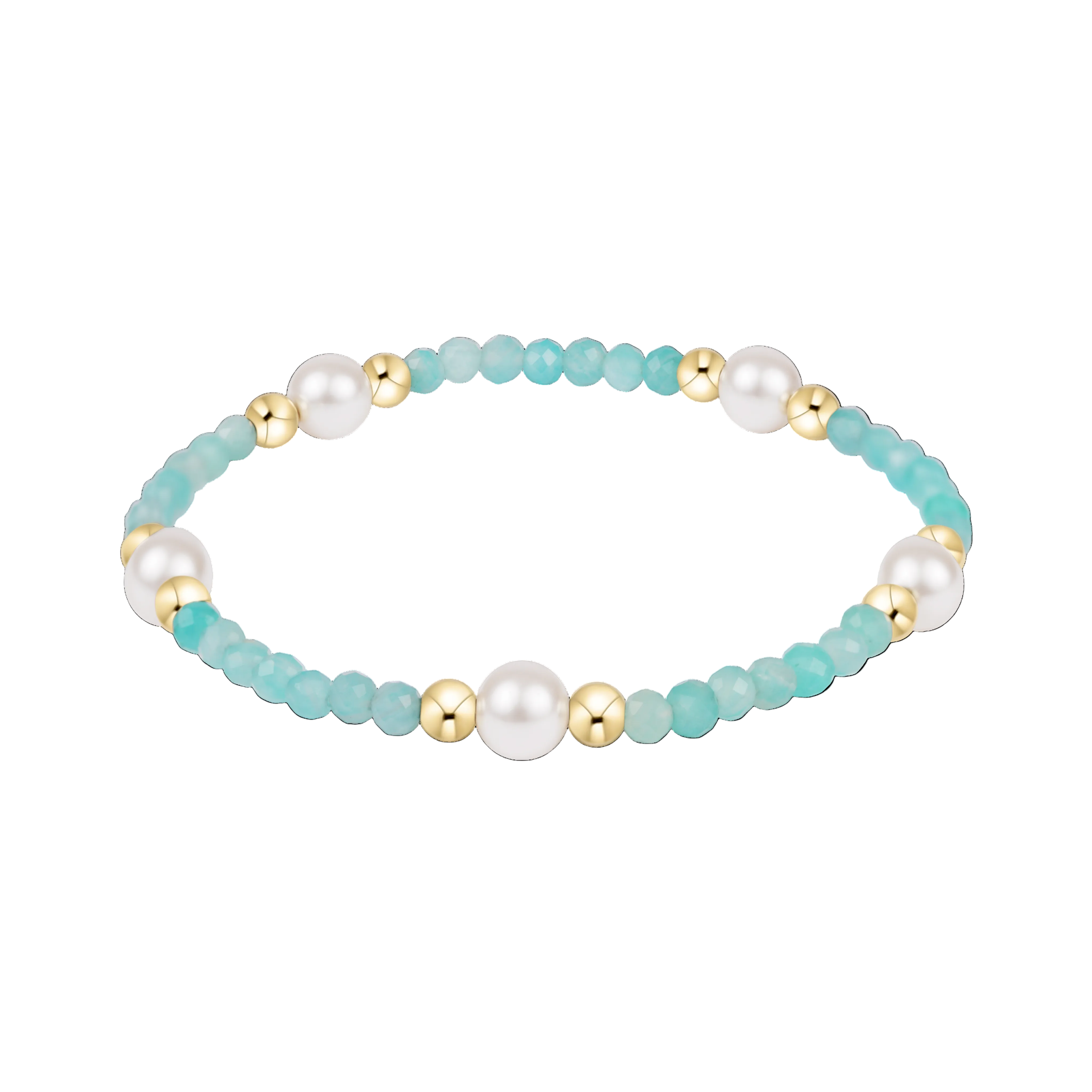 enewton Purpose Pearl 6mm Gem Bracelet with freshwater pearls and amzonite gemstone accent, stackable stretch bracelet for everyday wear Available at Be Charmed