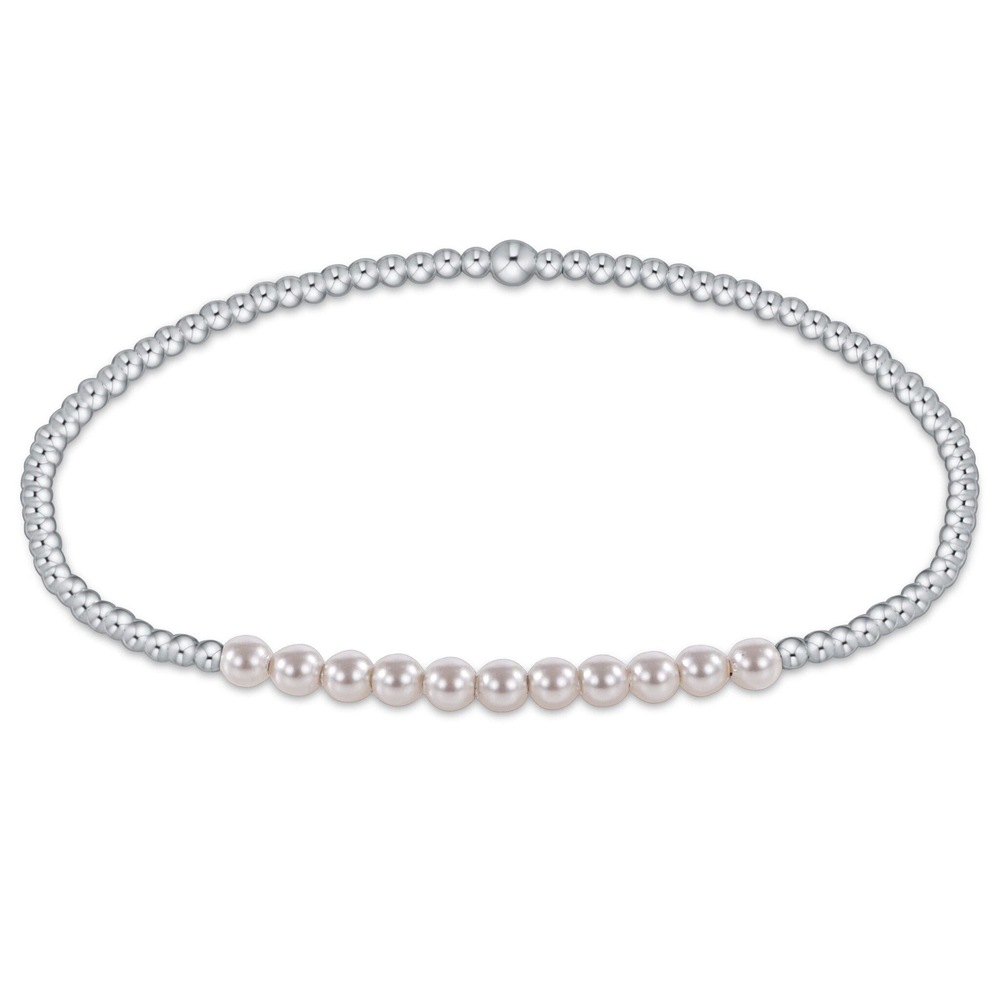 enewton Sterling Bliss 2mm Bead Bracelet – Pearl beads on sterling silver, perfect for layering, everyday wear, or gifting. Available at Be Charmed.