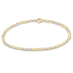 enewton Hope Joy bracelet with 2mm white beads in a light, joyful pattern; elegant, minimalist, and stretch-fit. Available at Be Charmed.