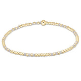 enewton Hope Joy bracelet with 2mm white beads in a light, joyful pattern; elegant, minimalist, and stretch-fit. Available at Be Charmed.