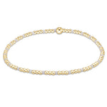 enewton Hope Sincerity 2mm bracelet with white beads in a symbolic pattern; minimalist, elegant, and stretch-fit. Available at Be Charmed.