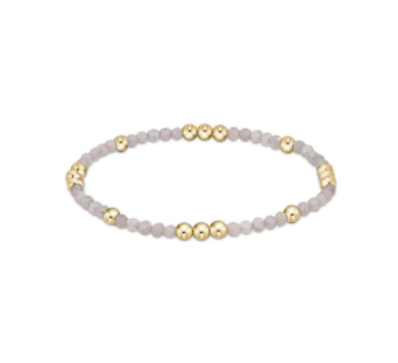 enewton Worthy Pattern bracelet with 3 mm labradorite beads showing subtle blue‑green shimmer; slim, stackable, and intentional design. Available at Be Charmed.