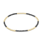 enewton Blissful Pattern 2mm Silver Faceted Hematite Bead Bracelet – elegant and stackable layering bracelet. Available at Be Charmed.