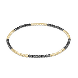 enewton Blissful Pattern 2mm Silver Faceted Hematite Bead Bracelet – elegant and stackable layering bracelet. Available at Be Charmed.