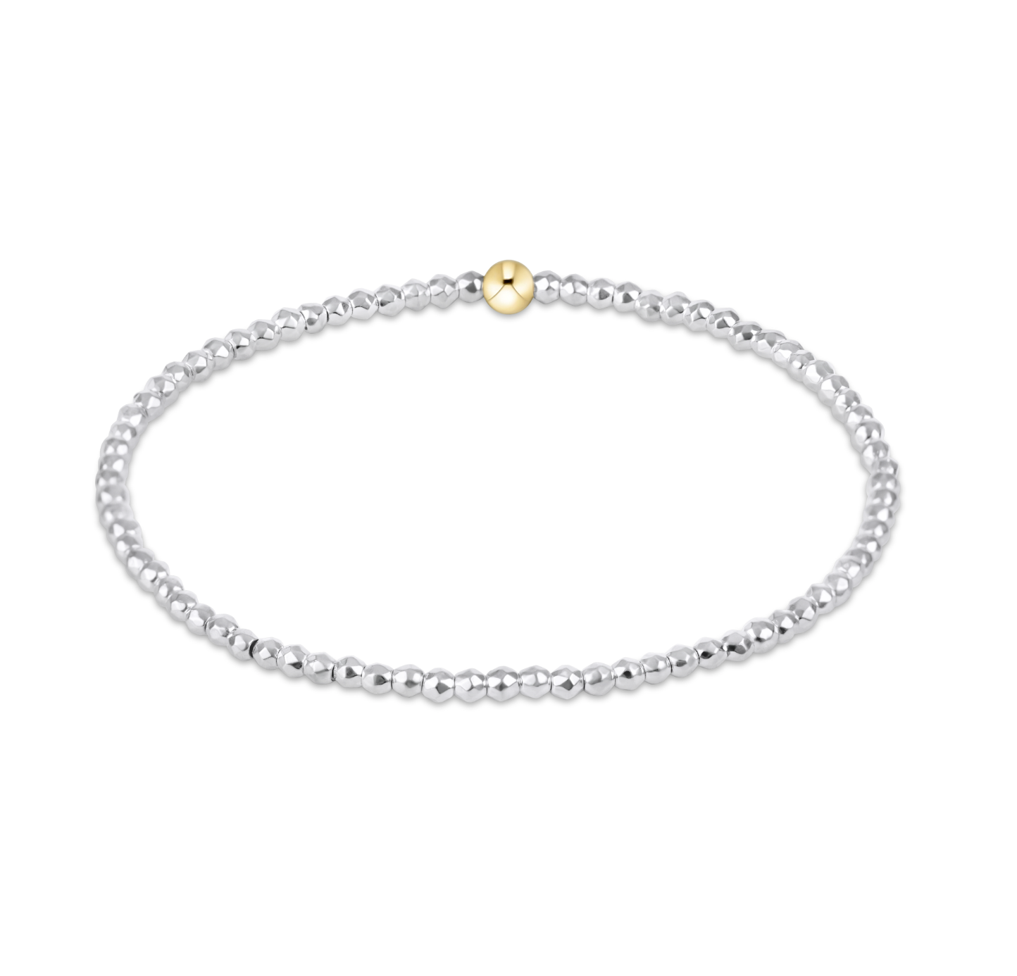enewton Bright Silver Faceted Hematite 2mm Bead Bracelet – elegant faceted hematite layering bracelet. Available at Be Charmed.