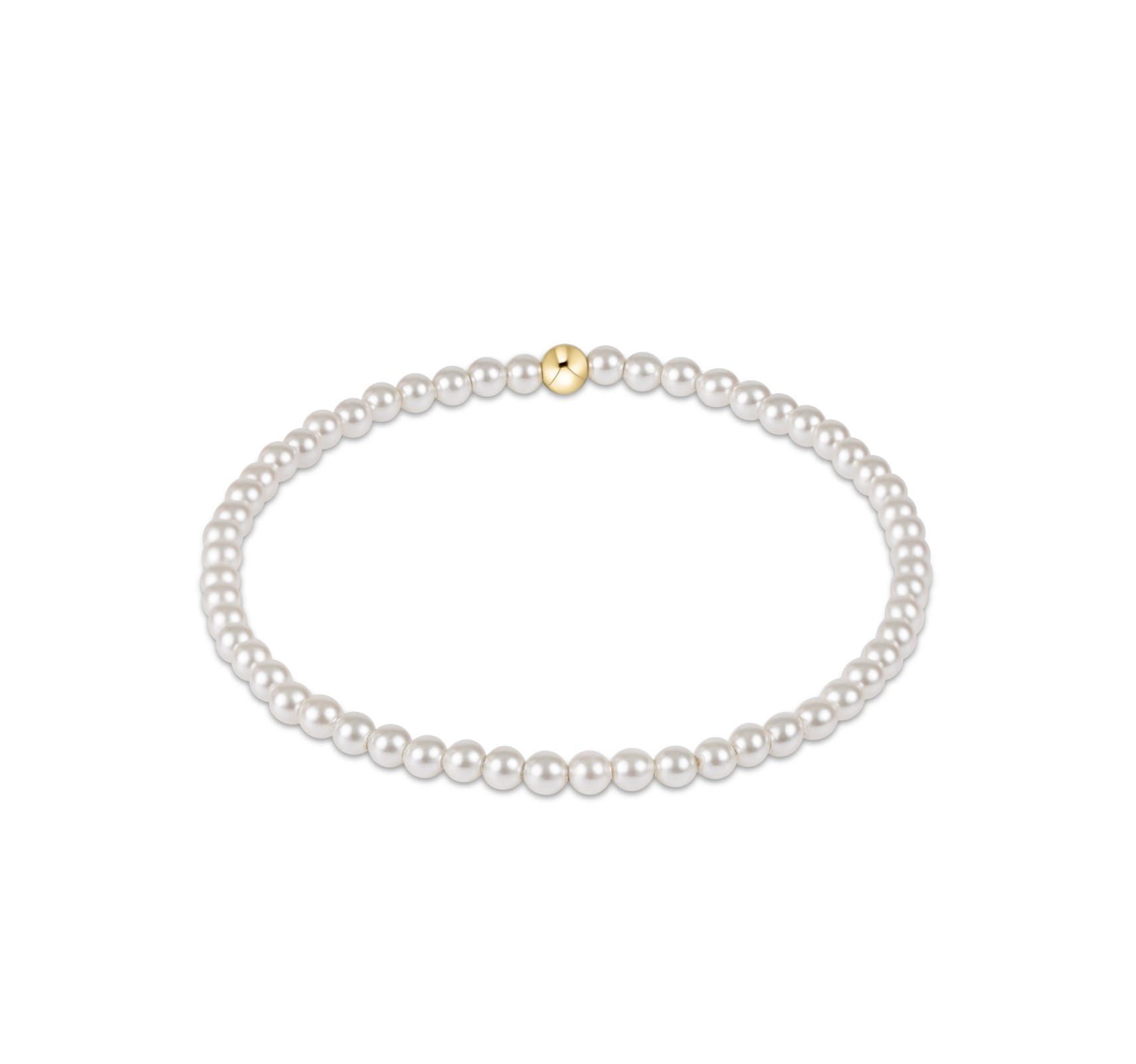 enewton Classic Pearl 3mm Bead Bracelet  with one gold bead – timeless freshwater pearl bracelet with 3mm beads. Available at Be Charmed. 