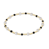 enewton Extends Pearl Sincerity Pattern 4mm Bead Bracelet in Faceted Onyx—extended fit black gemstone stacking bracelet with pearl accents. Available at Be Charmed