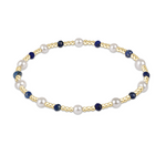 enewton Extends Pearl Sincerity Pattern 4mm Bead Bracelet in Lapis—extended fit blue gemstone stacking bracelet with pearl accents. Available at Be Charmed