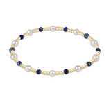 enewton Extends Pearl Sincerity Pattern 4mm Bead Bracelet in Lapis—extended fit blue gemstone stacking bracelet with pearl accents. Available at Be Charmed
