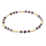 enewton Gemstone Gold Joy Pattern 3mm Bead Bracelet in Amethyst—purple gemstone stacking bracelet with gold accents. Available at Be Charmed
