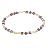 enewton Gemstone Gold Joy Pattern 3mm Bead Bracelet in Amethyst—purple gemstone stacking bracelet with gold accents. Available at Be Charmed