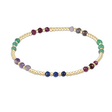 enewton Gemstone Gold Joy Pattern 3mm Bead Bracelet in Hot Mess 25—colorful gemstone stacking bracelet with gold accents. Available at Be Charmed