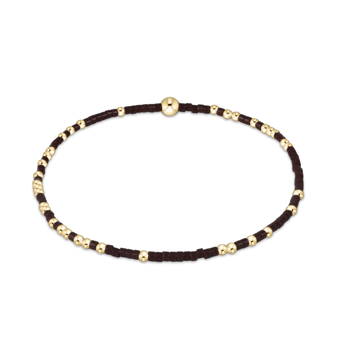 enewton Hope Unwritten Bracelet in Chocolate with gold and black beads on a white background. Available at Be Charmed