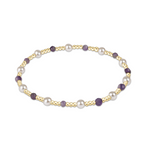 enewton Pearl Sincerity Pattern 4mm Bead Bracelet in Amethyst—gemstone stacking bracelet with pearl accents. Available at Be Charmed