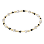 enewton Pearl Sincerity Pattern 4mm Bead Bracelet in Faceted Onyx—black gemstone stacking bracelet with pearl accents. Available at Be Charmed