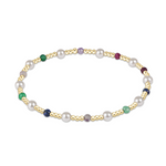 enewton Pearl Sincerity Pattern 4mm Bead Bracelet in Hot Mess—colorful stacking bracelet with pearl accents. Available at Be Charmed