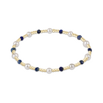 enewton Pearl Sincerity Pattern 4mm Bead Bracelet in Lapis—blue gemstone stacking bracelet with pearl accents. Available at Be Charmed