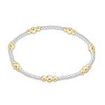 enewton Purpose Gold 4mm Mixed Metal Bracelet – 14k gold-filled and sterling silver bead bracelet, elegant and versatile. Available at Be Charmed.