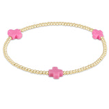 enewton bright pink Signature Cross 2 mm Gold Bracelet available at Be Charmed