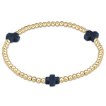 enewton - Navy Signature Cross 3 mm Gold Bracelet available at Be Charmed
