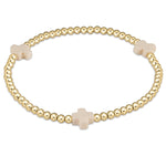 enewton - Off White Signature Cross 3 mm Gold Bracelet available at Be Charmed