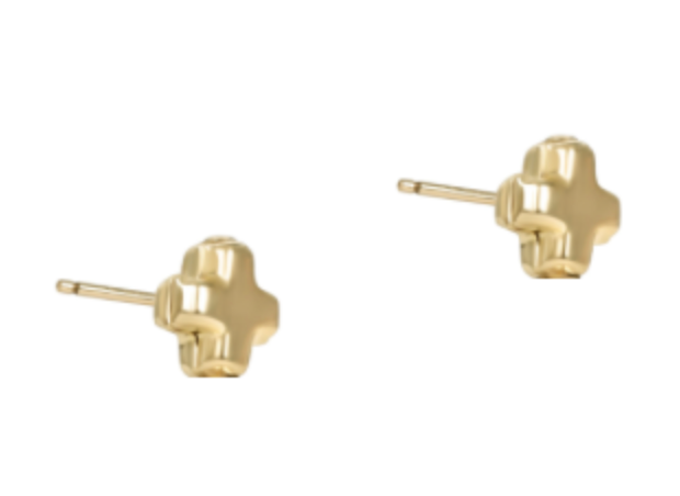 enewton Signature Cross Small Gold Stud Earrings – timeless 14k gold-filled cross design. Available at Be Charmed.