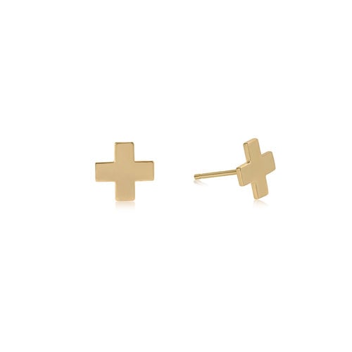 enewton - Signature Cross Studs - Gold available at Be Charmed