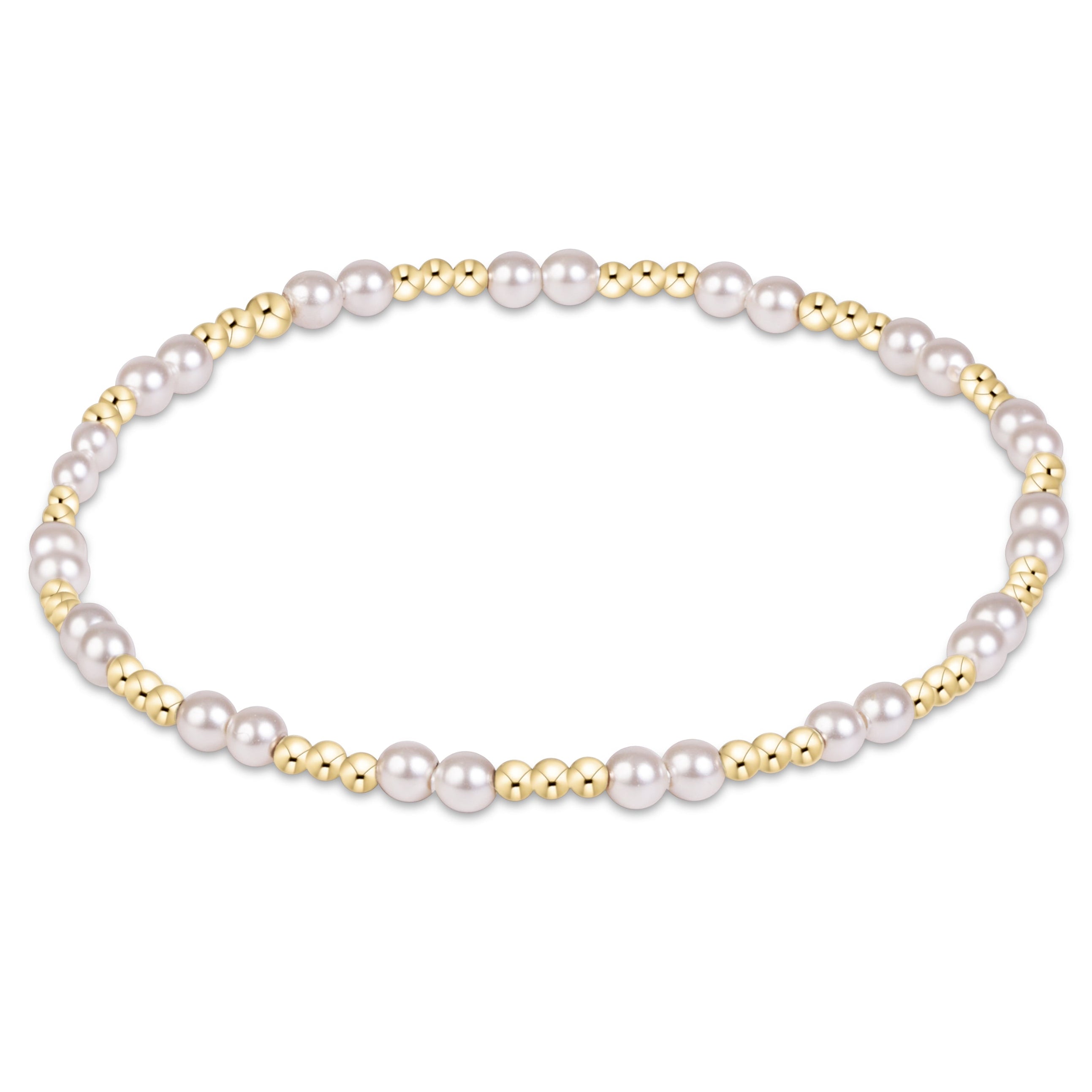 enewton 3 mm Together Pearl Bracelet featuring freshwater pearls and 14kt gold-filled beads, available at Be Charmed