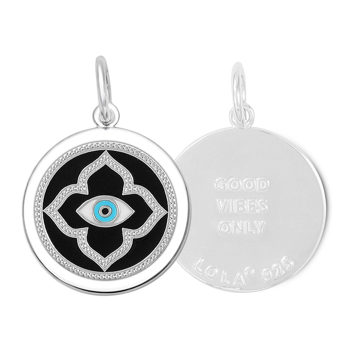 Black Lola Evil Eye Silver Pendant