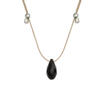 &LIVY Silver Hyevibe Crystal Slider Jet Necklace