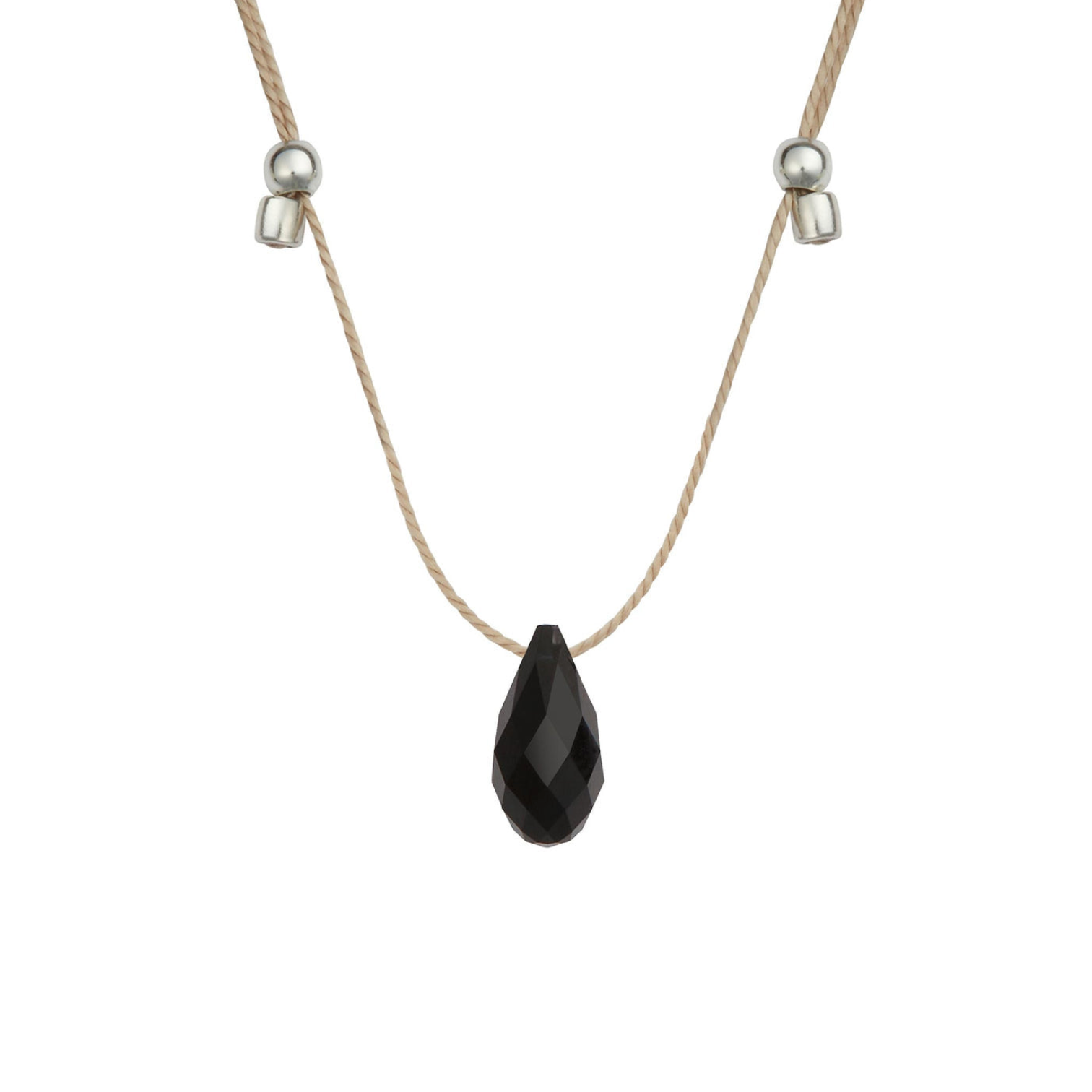 &LIVY Silver Hyevibe Crystal Slider Jet Necklace