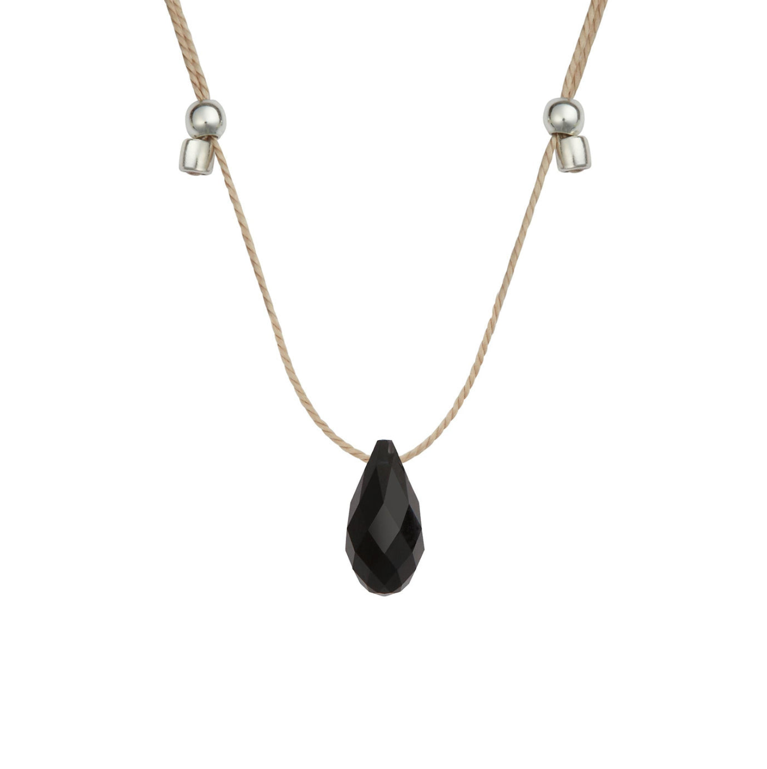 &LIVY Silver Hyevibe Crystal Slider Jet Necklace