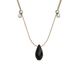 &LIVY Silver Hyevibe Crystal Slider Jet Necklace