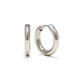 Lover's Tempo Silver Tube 15mm Hoop Earrings