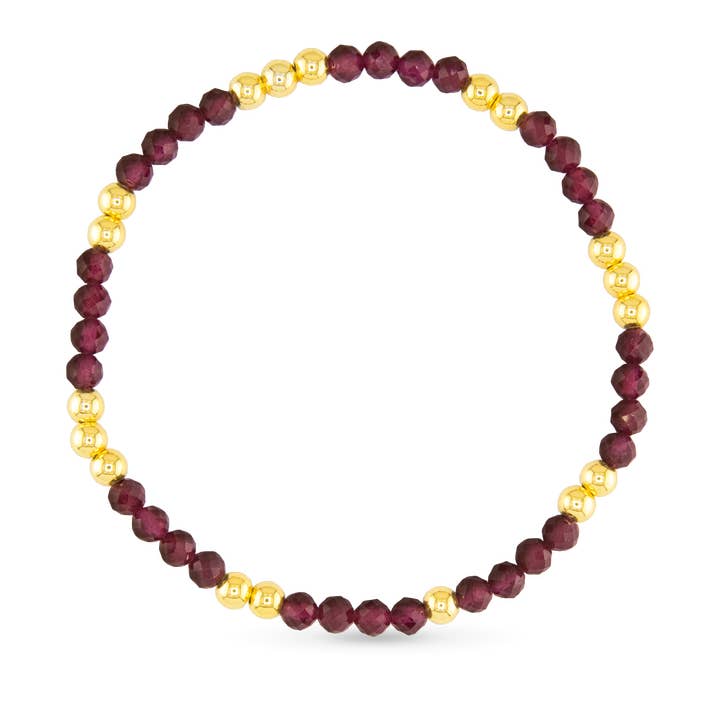 Amanda Blu Garnet Stretch Beaded Stone Bracelet
