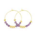 Amanda Blu Amethyst Beaded Hoop Earrings