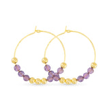 Amanda Blu Amethyst Beaded Hoop Earrings