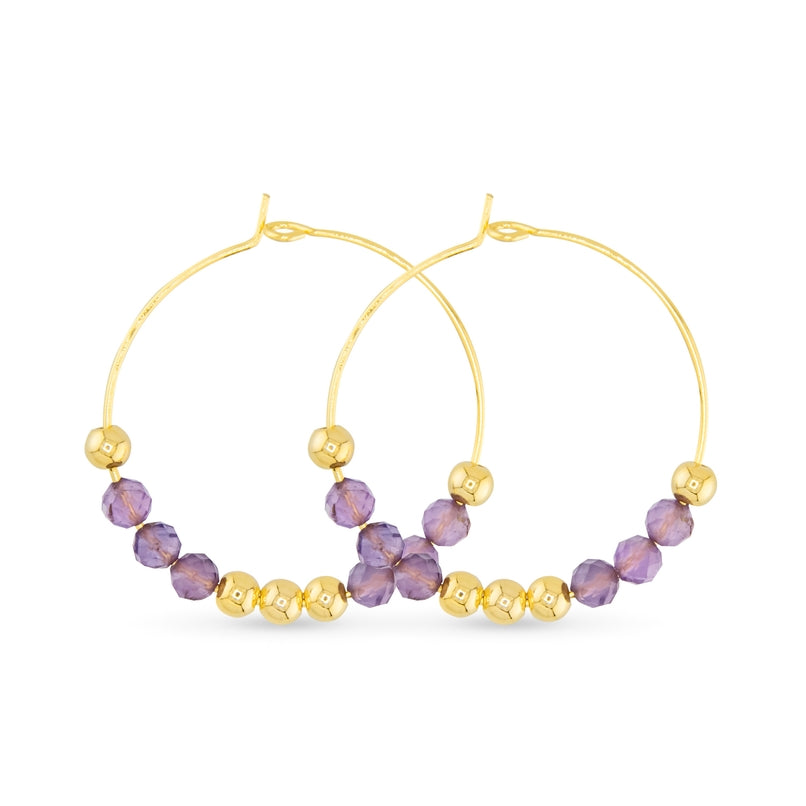 Amanda Blu Amethyst Beaded Hoop Earrings