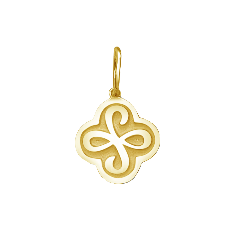 Gold Lola Friendship Tag Pendant Front