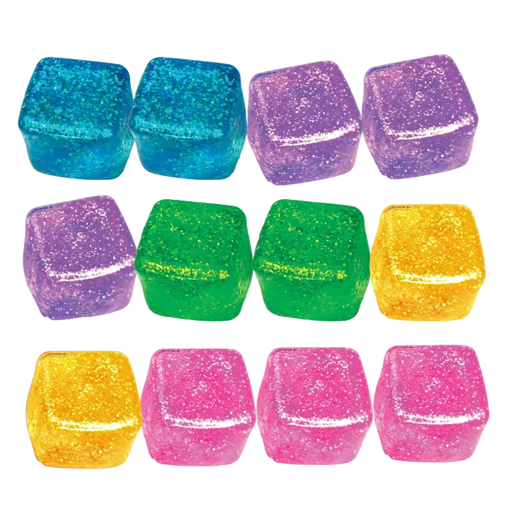 Colorful glittery fidget on a white background. Available at Be Charmed