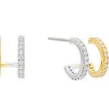 fyb Delaney Mixed Metal Huggie Earrings Gold