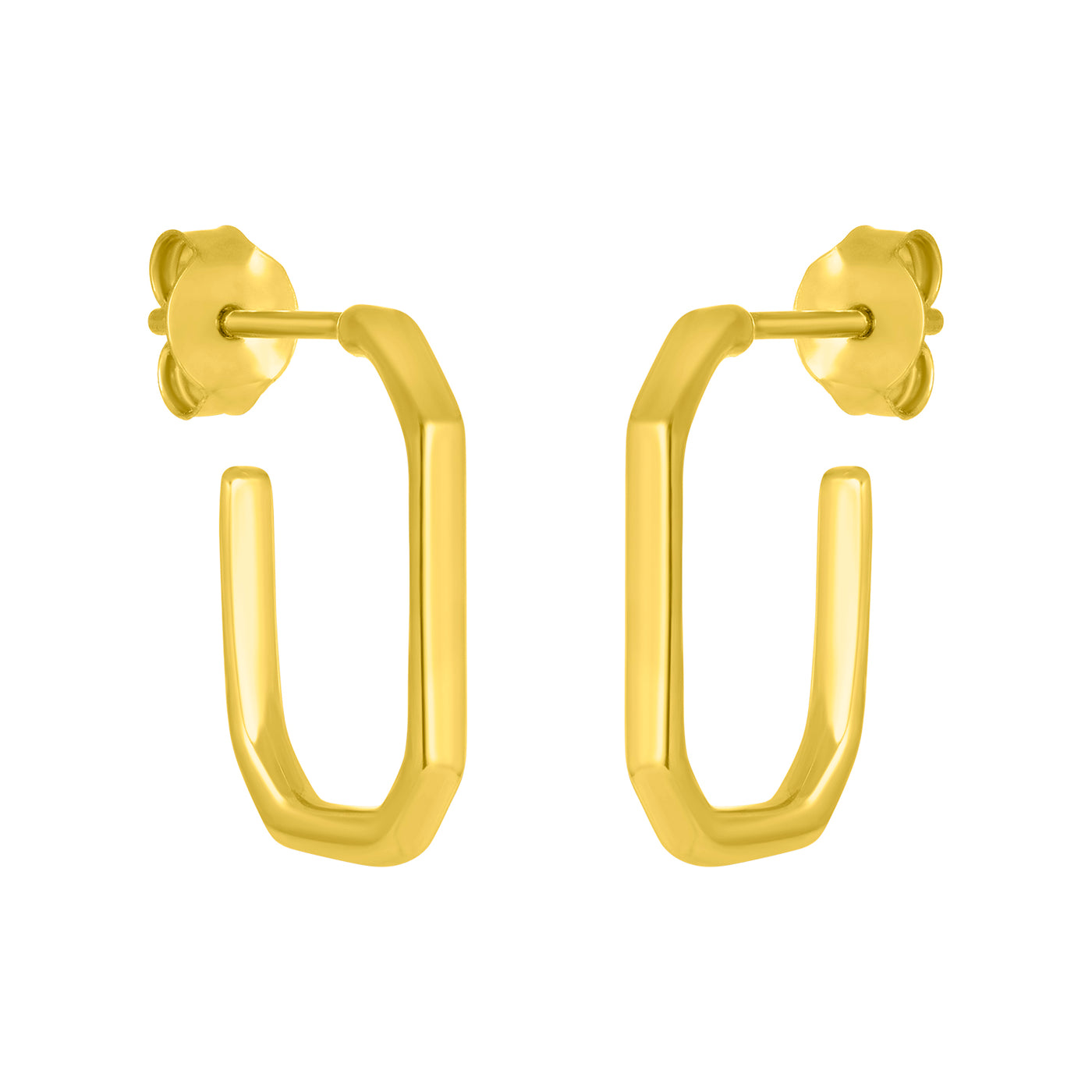 Gold fyb Lex Hoop Earrings in gold vermeil with a sleek, lightweight design. Perfect everyday hoops for casual or dressy looks. Available at Be Charmed.