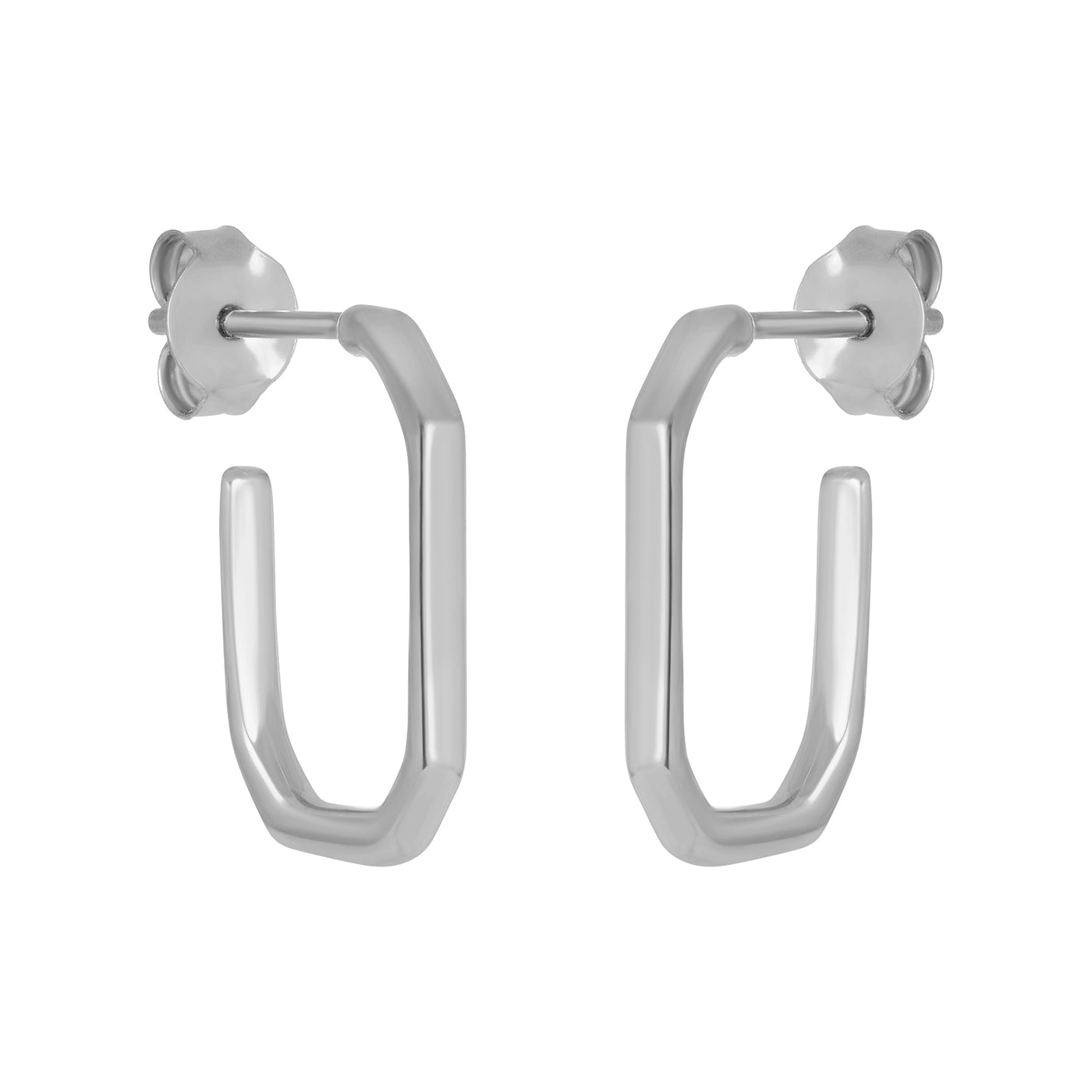 Silver fyb Lex Hoop Earrings in gold vermeil with a sleek, lightweight design. Perfect everyday hoops for casual or dressy looks. Available at Be Charmed.