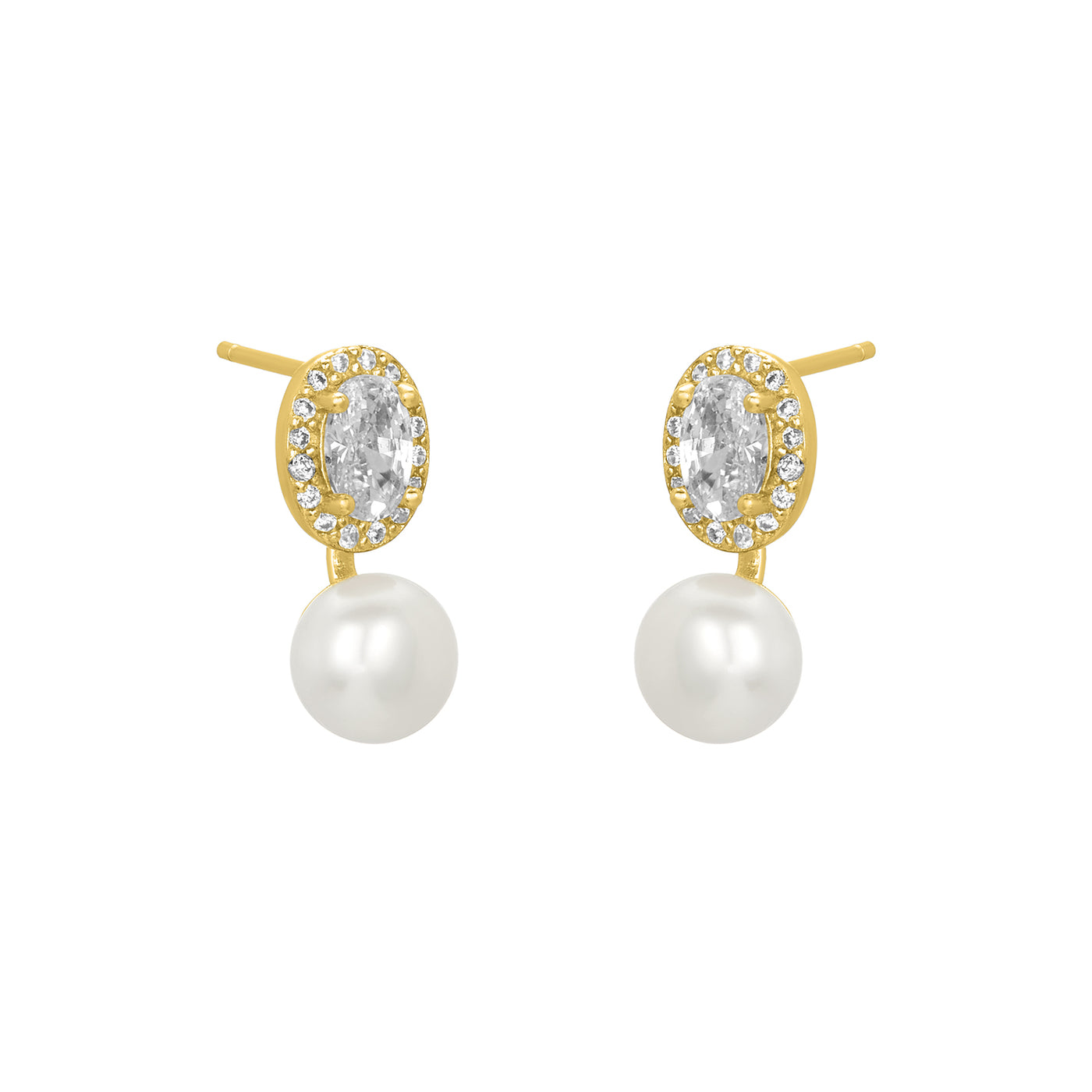 FYB Portia Pearl Earrings in 18k gold-plated sterling silver – Available at Be Charmed