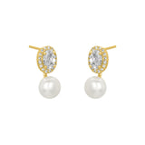 FYB Portia Pearl Earrings in 18k gold-plated sterling silver – Available at Be Charmed