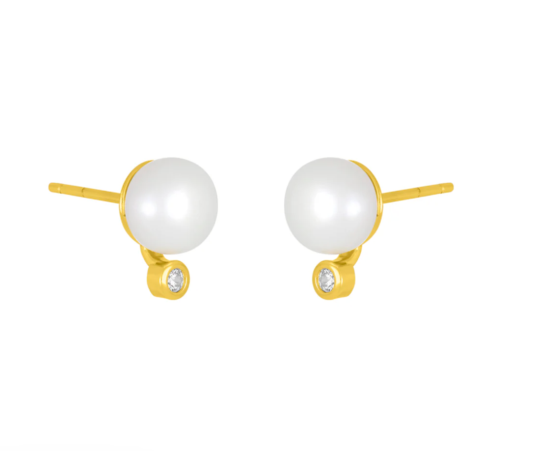 fyb Gold Isadore Pearl Studs